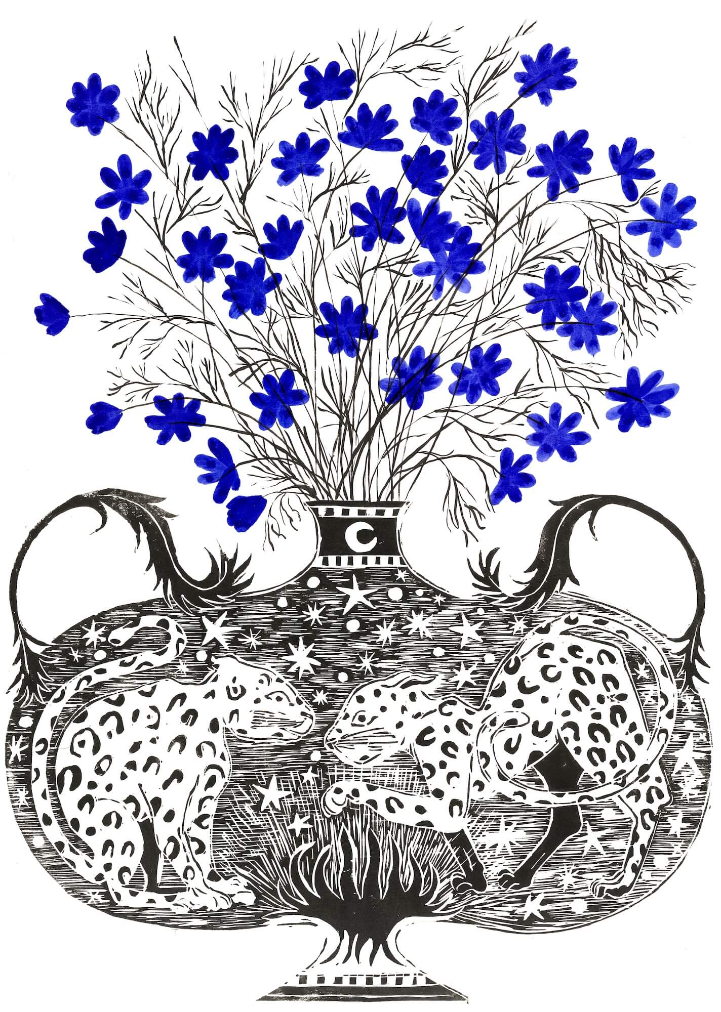 Nuit et fleurettes bleues