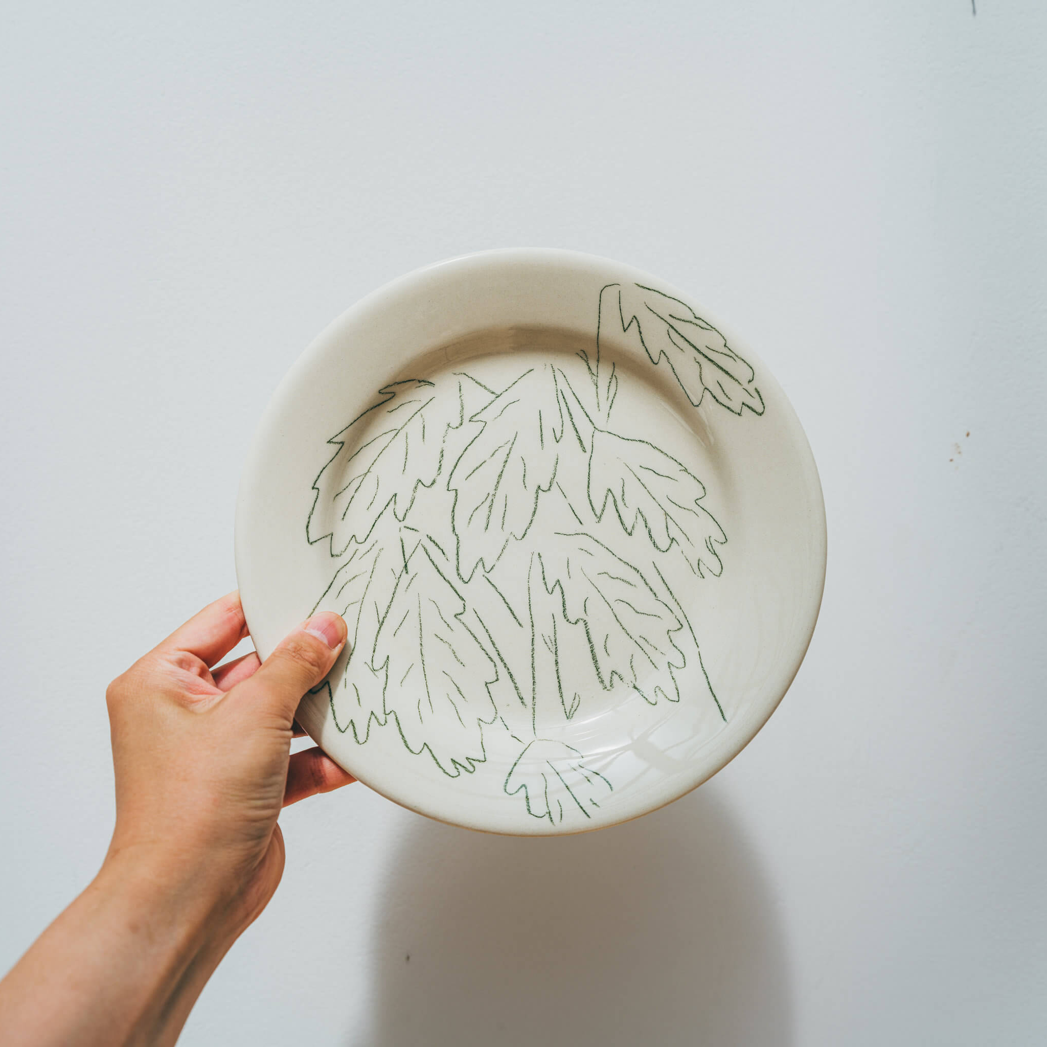 Assiette végétale Feuilles de chêne