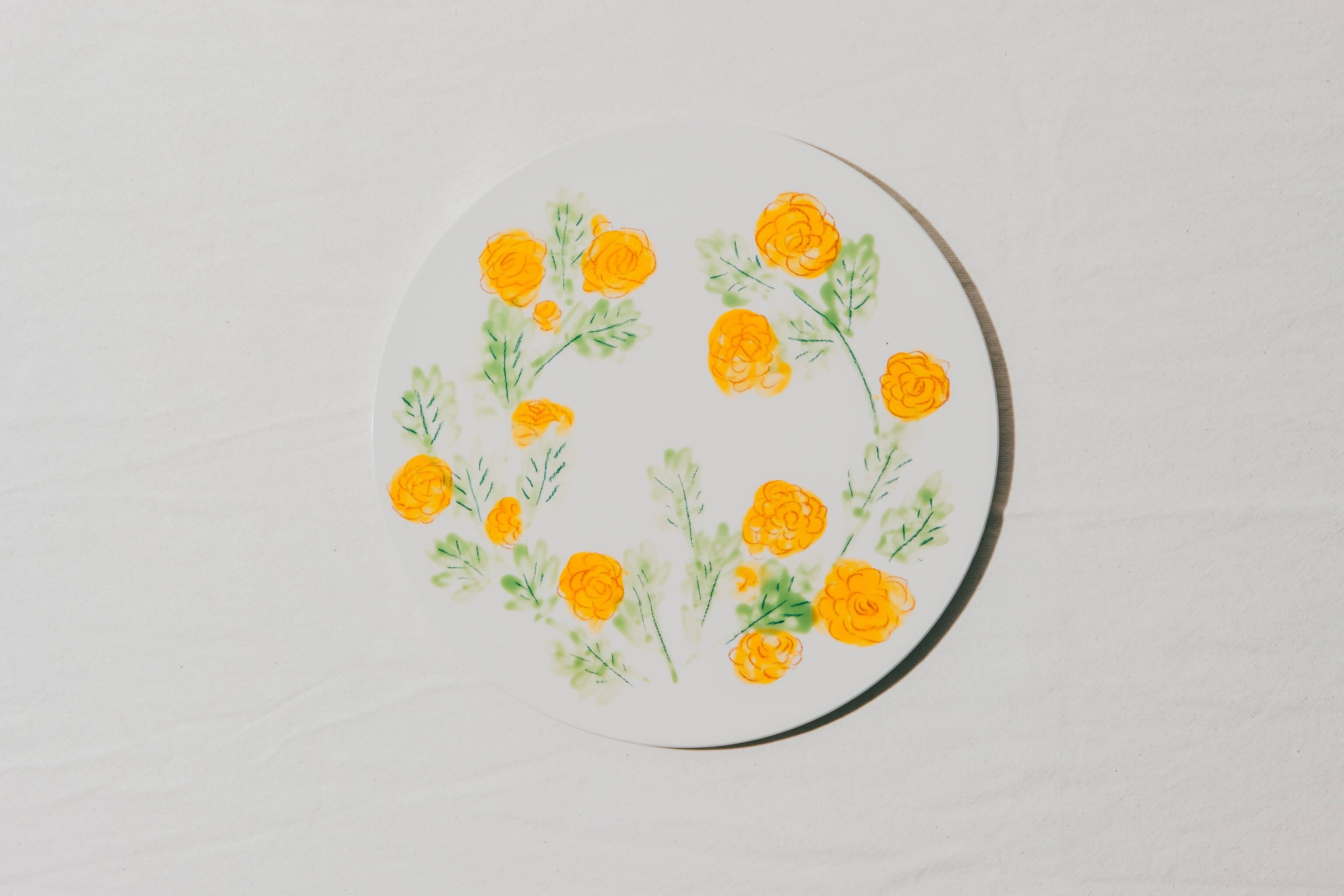 Assiette plate fleurs du jardin