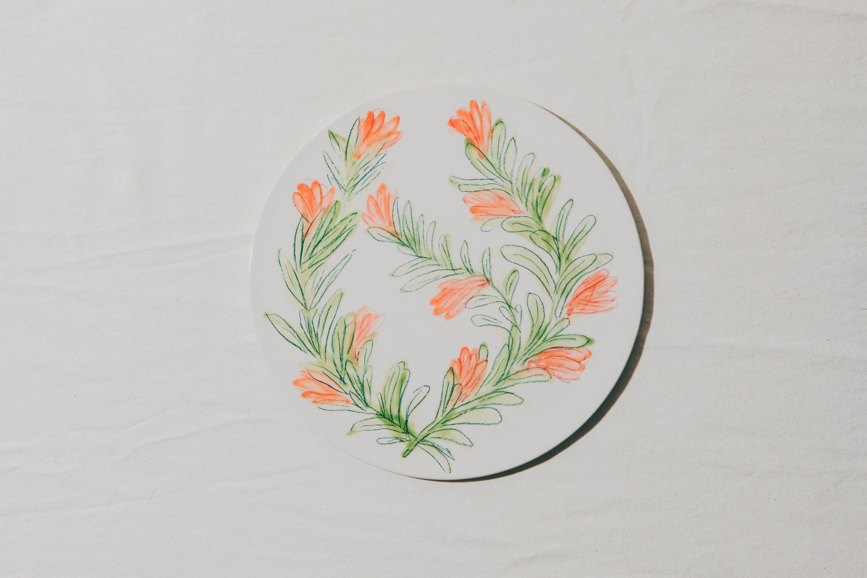 Assiette plate fleurs du jardin