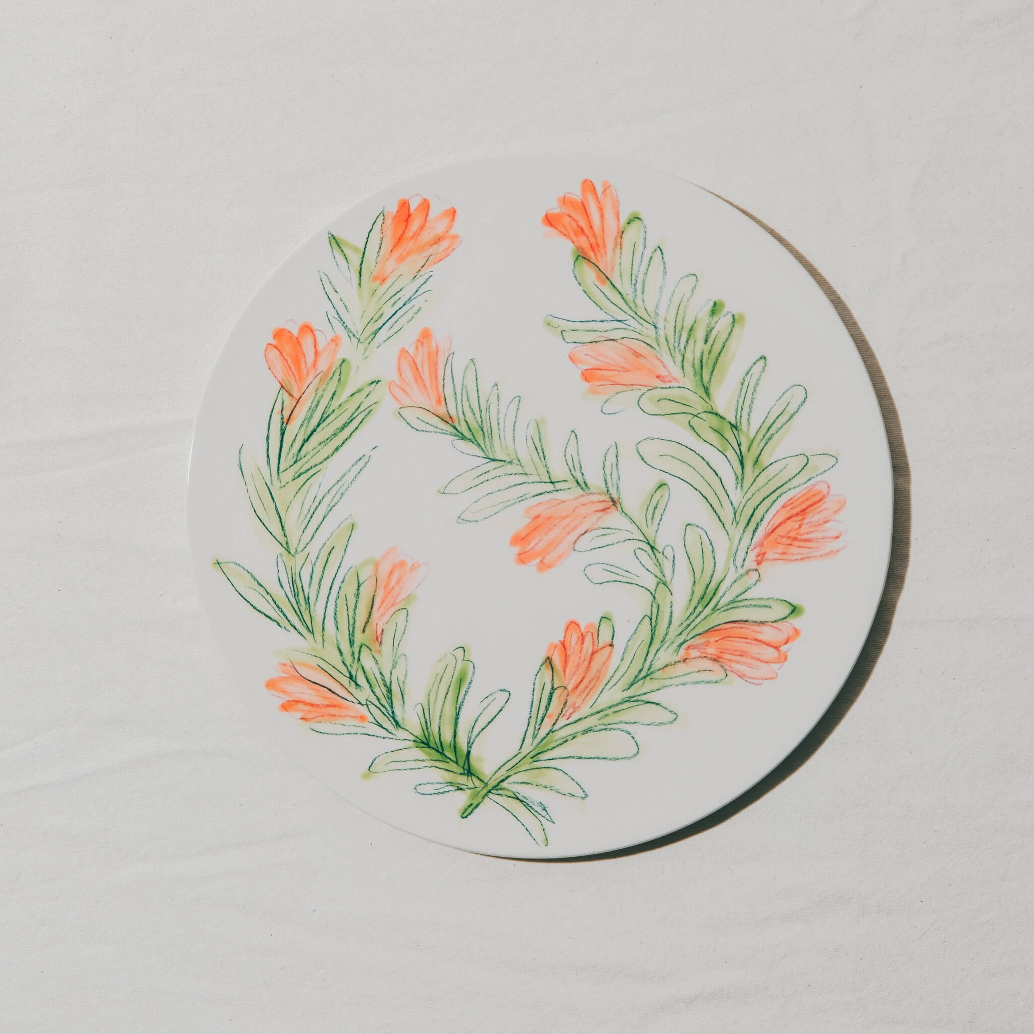 Assiette plate Fleurs du jardin Chèvrefeuille