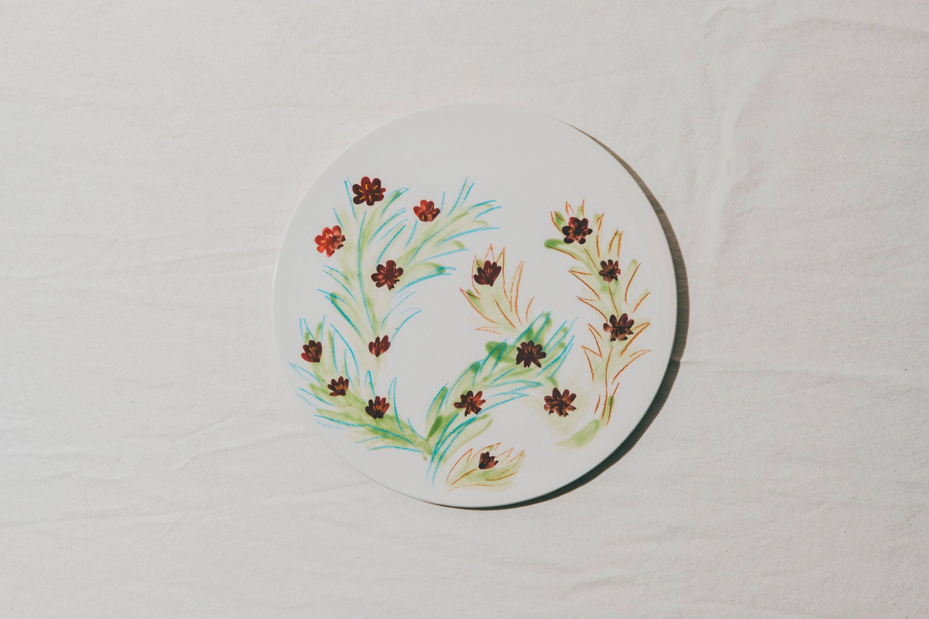 Assiette plate fleurs du jardin