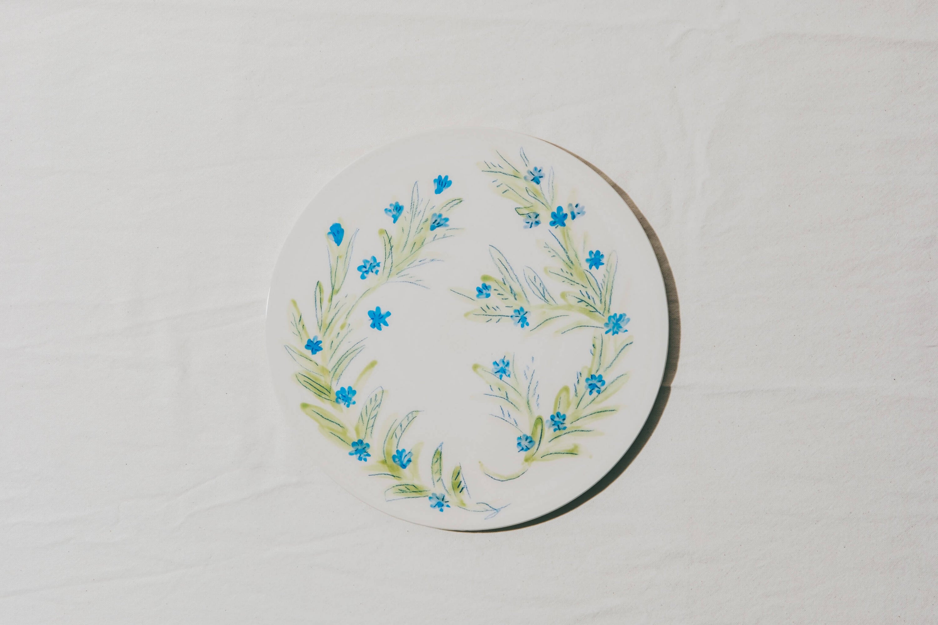 Assiette plate fleurs du jardin