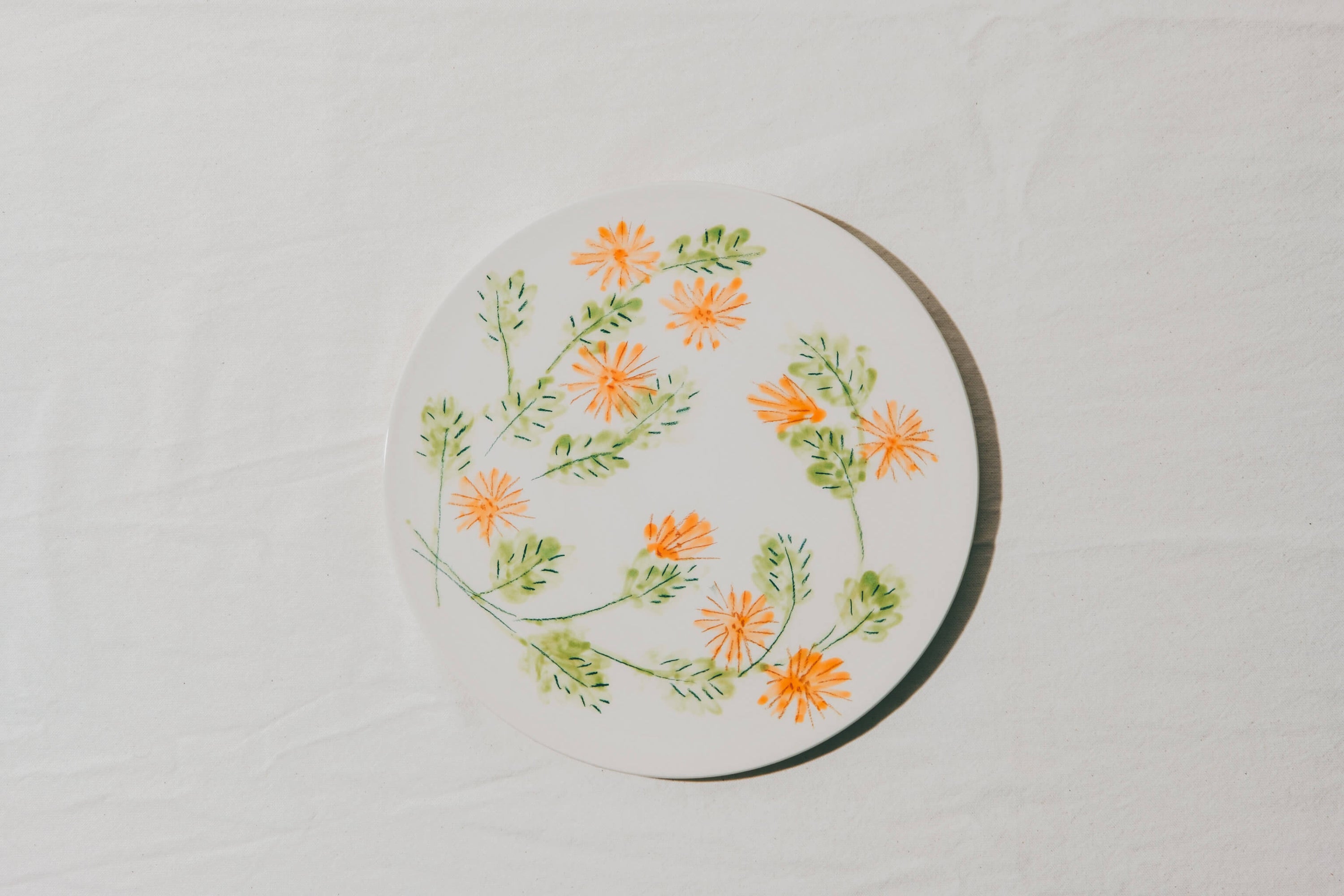 Assiette plate fleurs du jardin