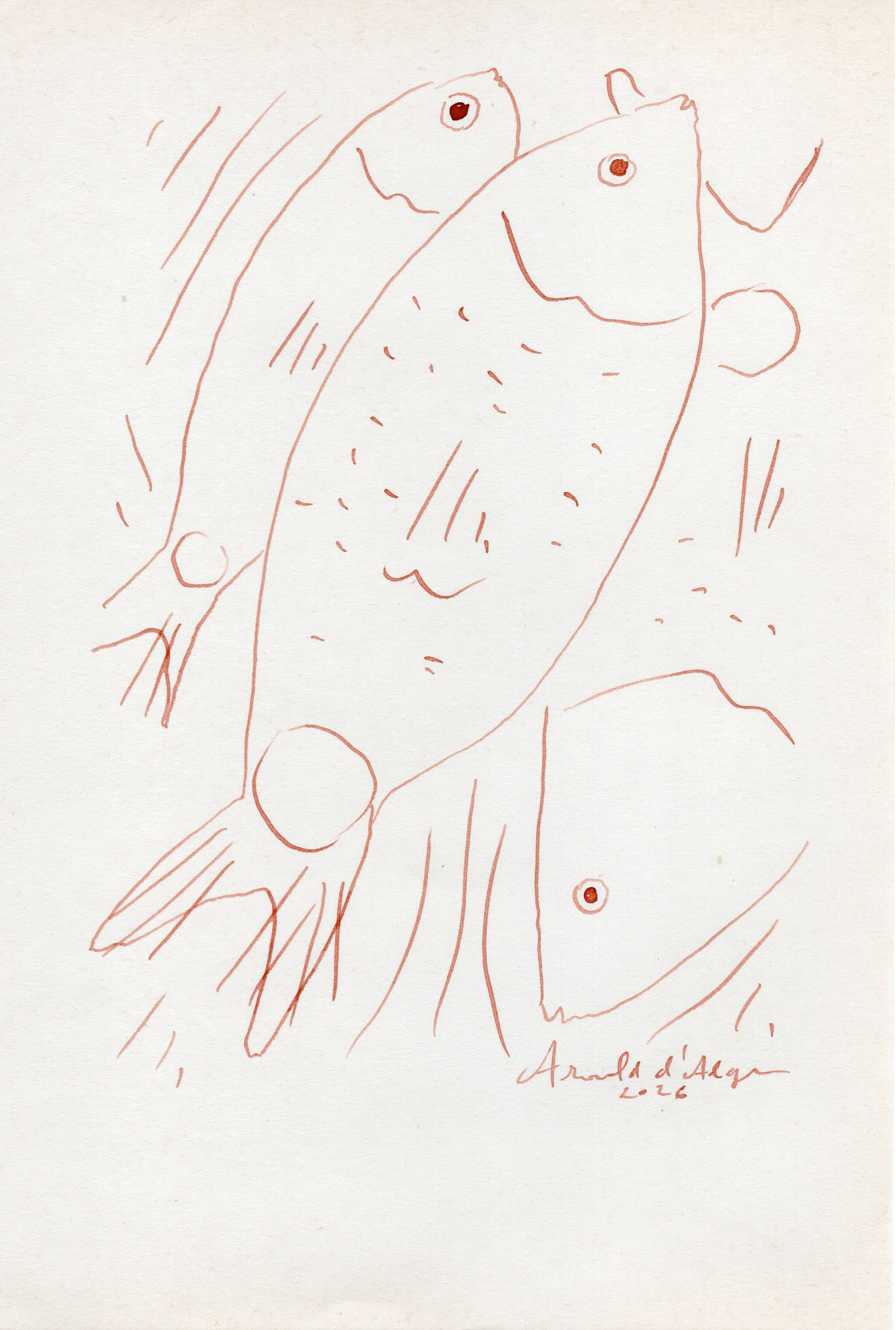 Dessin original Arnold d'Alger, issu de l’exposition Caballo de Fuego, Minorque 2026 - Encre sur papier, 2026 - Dimension : 15x21 cm