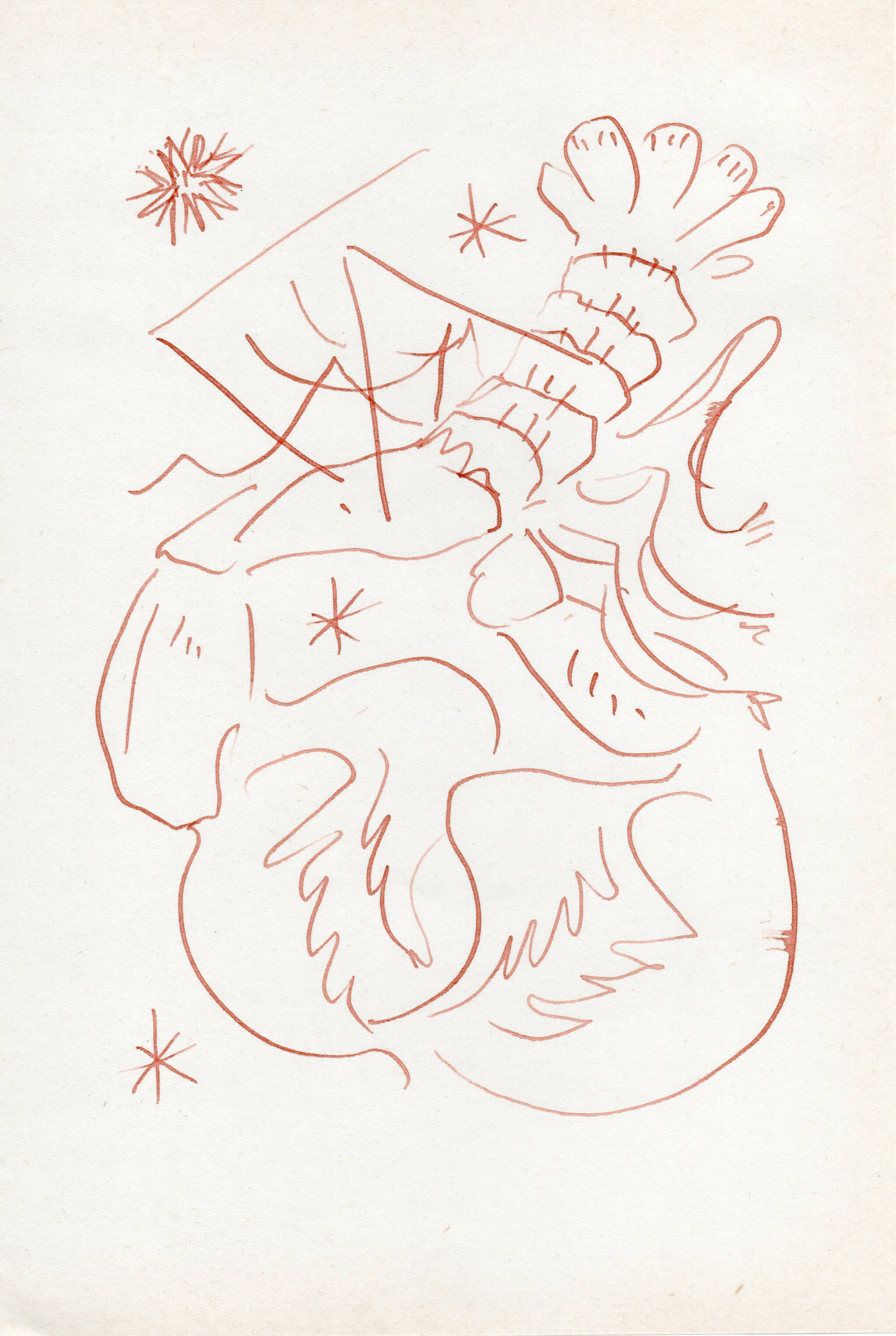 Dessin original Arnold d'Alger, issu de l’exposition Caballo de Fuego, Minorque 2026 - Encre sur papier, 2026 - Dimension : 15x21 cm