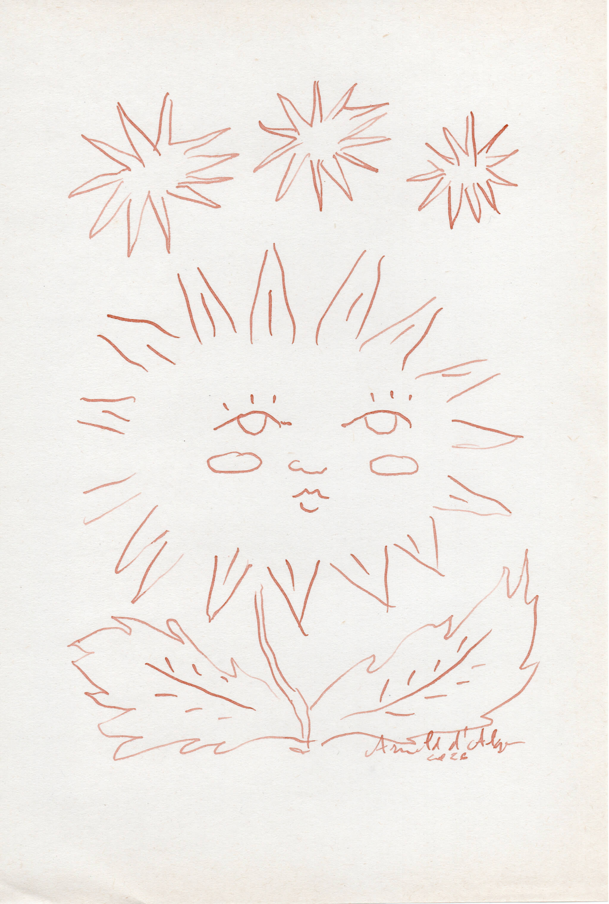 Dessin original Arnold d'Alger, issu de l’exposition Caballo de Fuego, Minorque 2026 - Encre sur papier, 2026 - Dimension : 15x21 cm