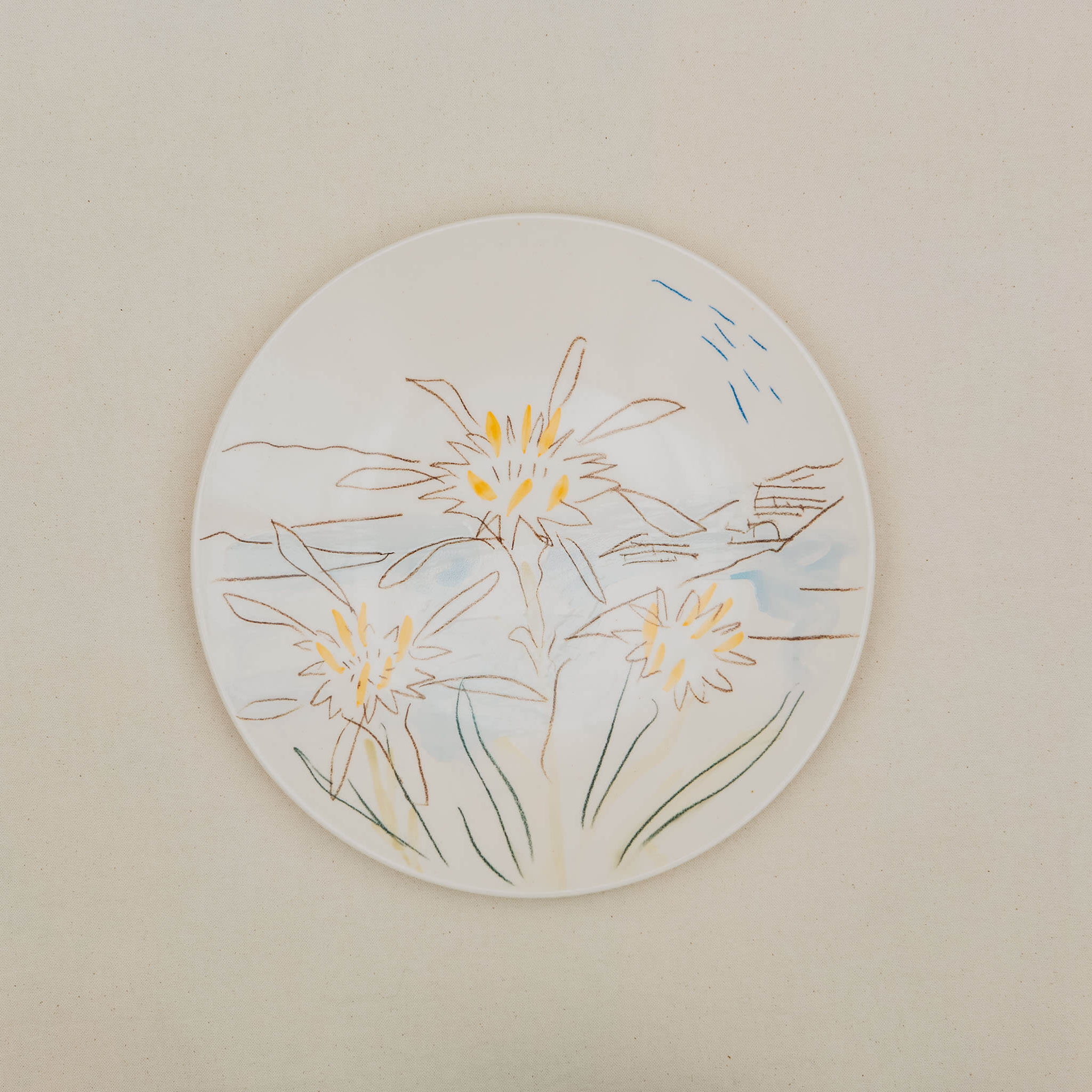 Plat porcelaine lys de mer n°5