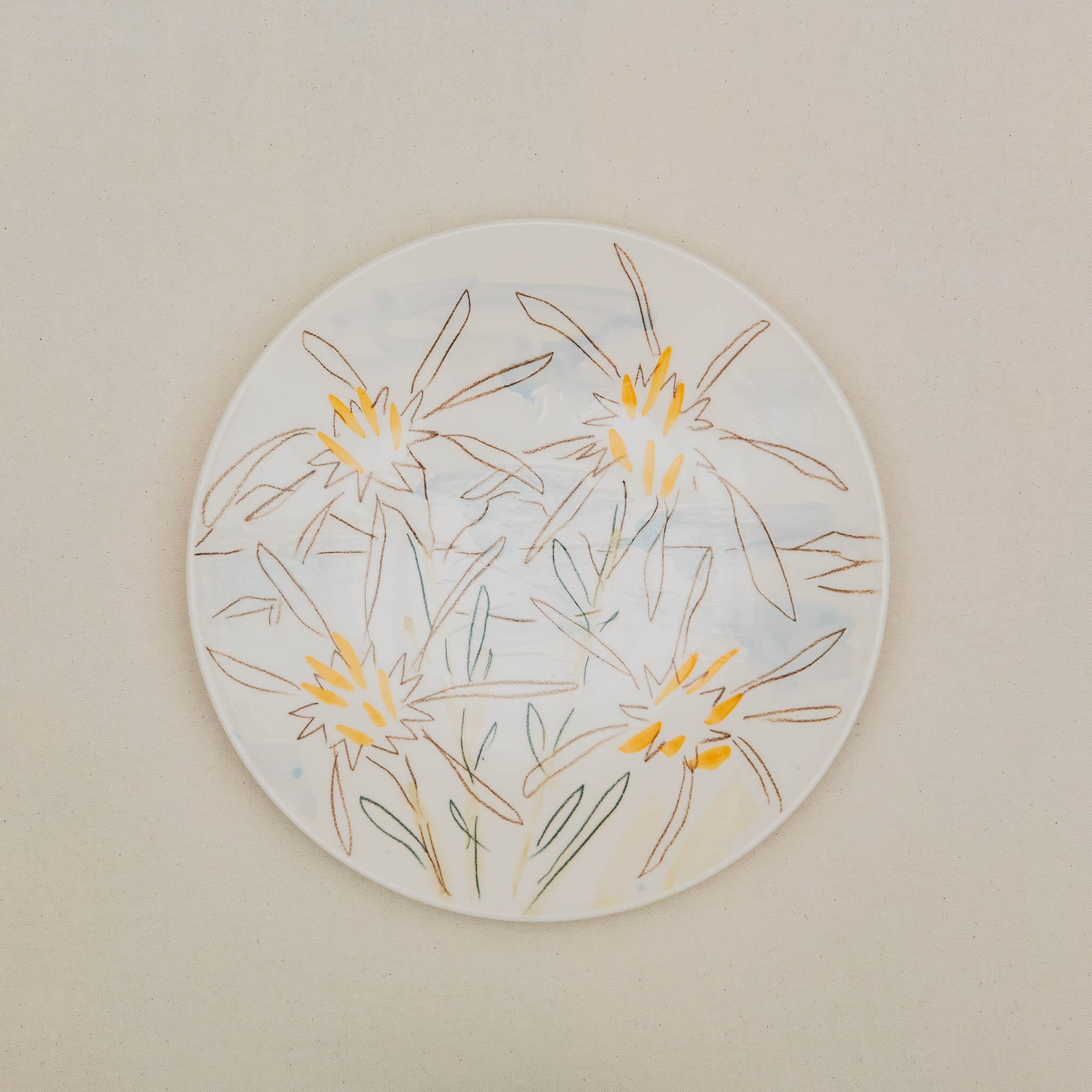 Plat porcelaine lys de mer n°6