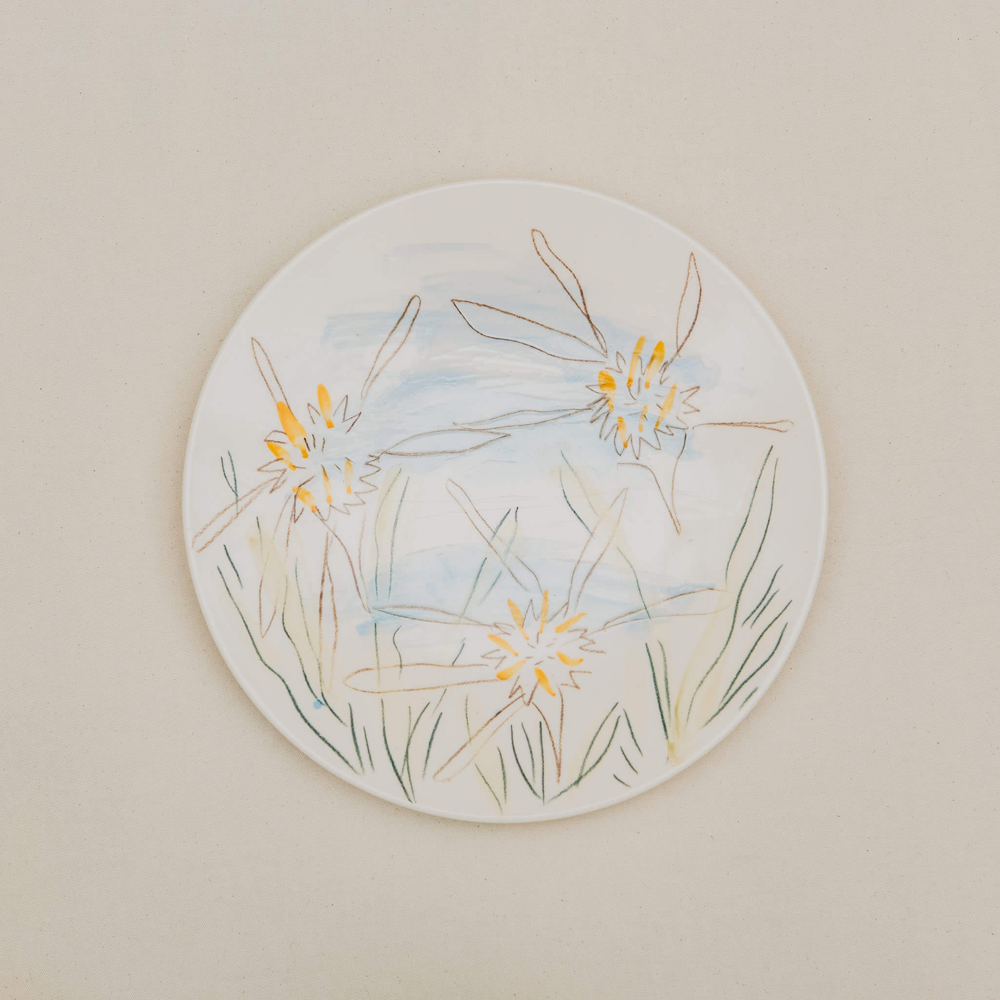 Plat porcelaine lys de mer n°8
