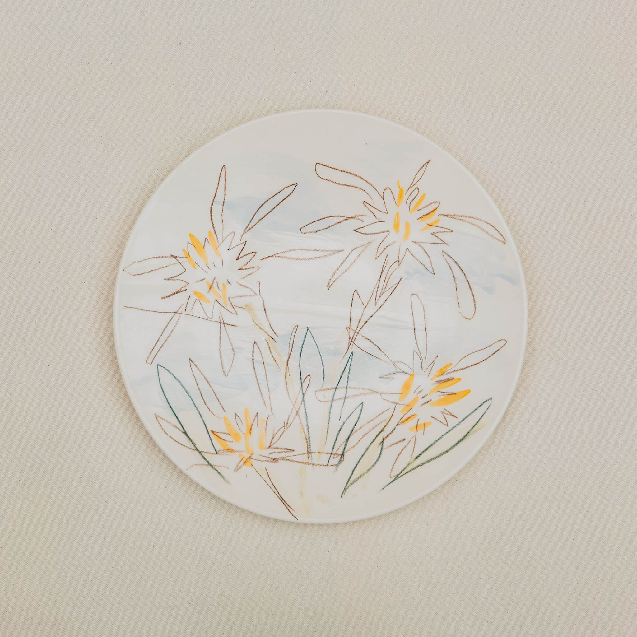 Plat porcelaine lys de mer n°3