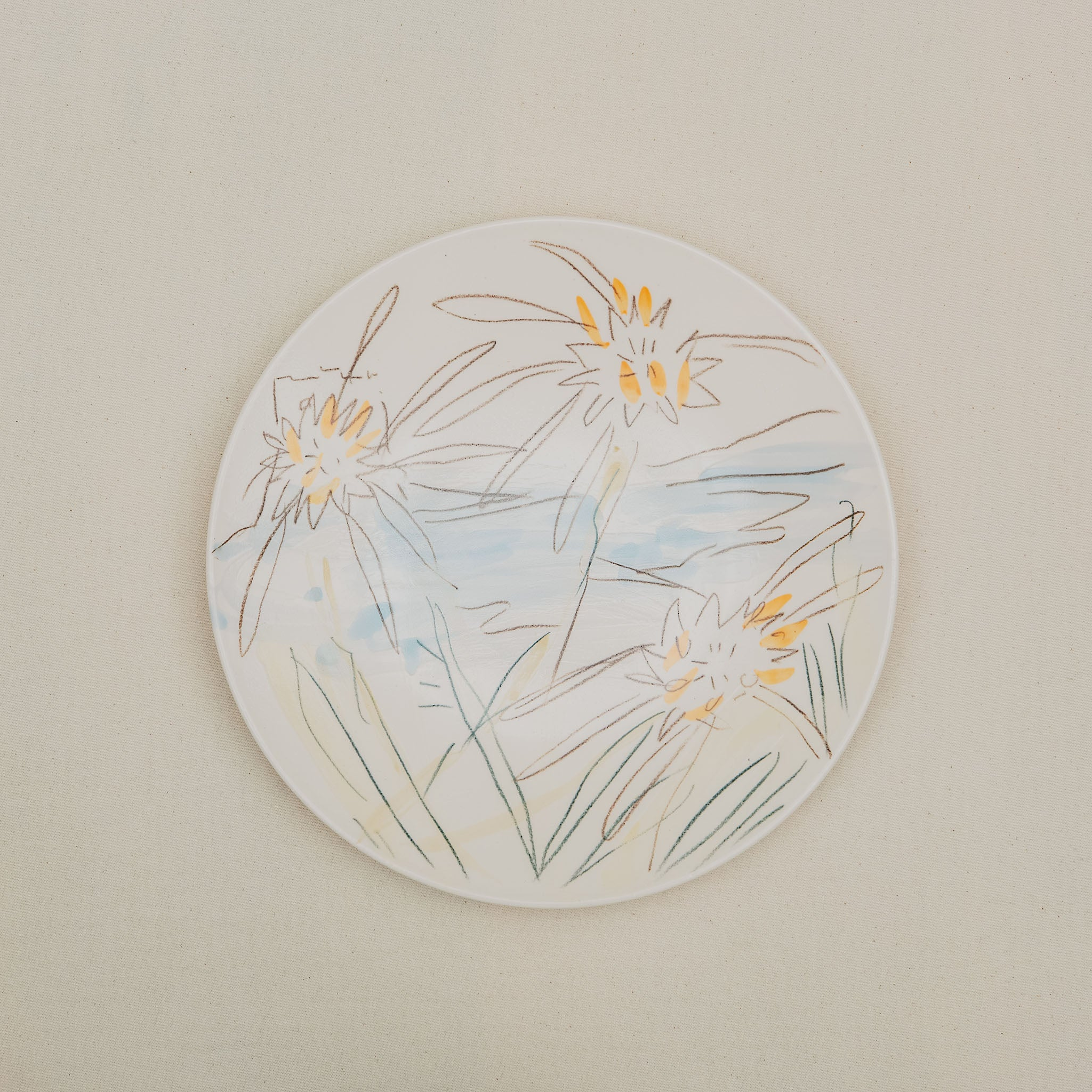 Plat porcelaine lys de mer n°4